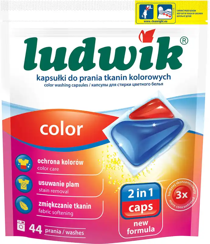 Nowość w ofercie - Kapsułki do prania LUDWIK 2in1 Color - 44 szt.