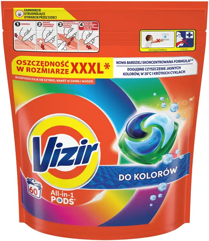 Na zamówienie - Kapsułki do prania VIZIR All In 1 Pods Color - 60 szt.