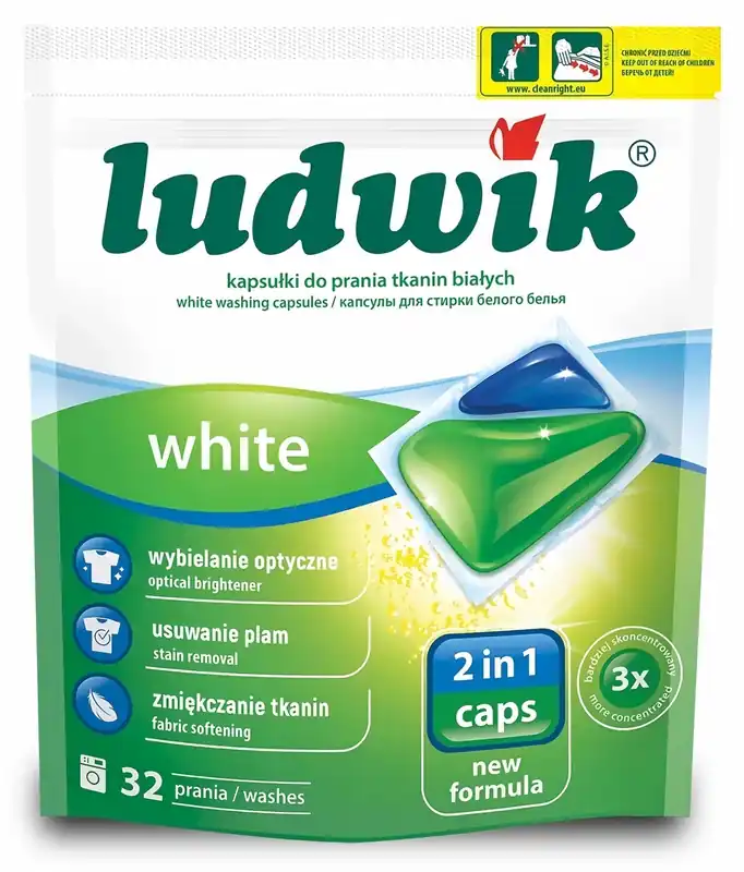 Kapsułki do prania LUDWIK 2in1 White - 32 szt. | Właśnie dodano