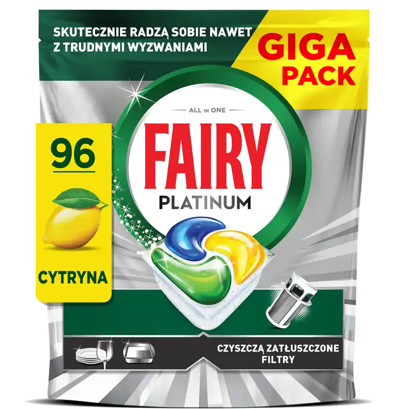 Produkt ceniony przez klientów - Kapsułki do zmywarek FAIRY Platinum All In One Lemon - 96 szt.