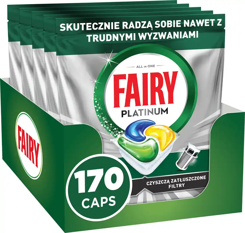 Cena specjalna | Kapsułki do zmywarki FAIRY Platinum All in One Lemon - 170 szt.