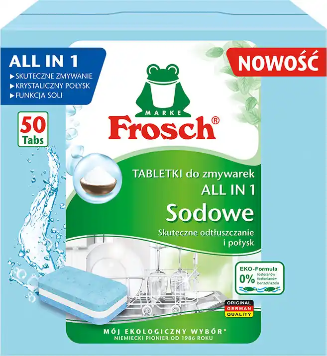 Cena promocyjna | Tabletki do zmywarki FROSCH All in 1 Sodowe - 50 szt.