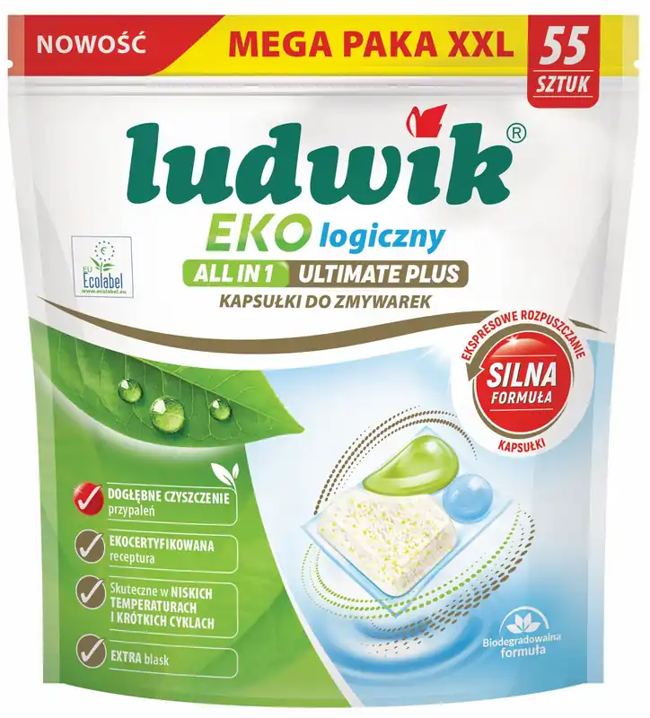 Kapsułki do zmywarki LUDWIK Ekologiczny All in 1 Ultimate Plus - 55 szt. - Super okazja
