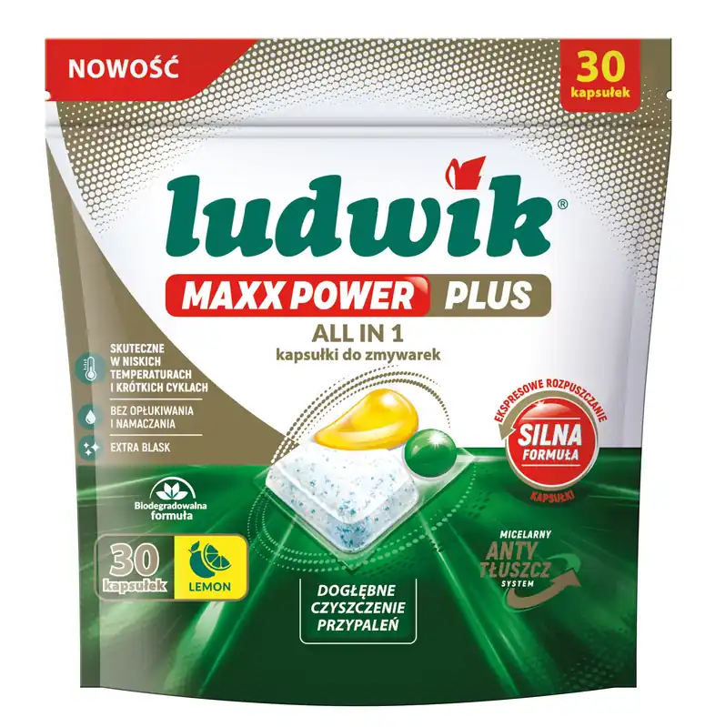 Kapsułki do zmywarek LUDWIK Maxx Power Plus 30 szt. - Cena obniżona
