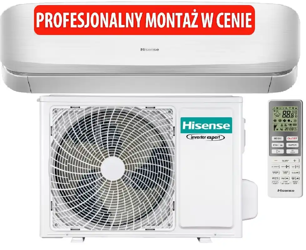 Klimatyzator Split, Pompa ciepła powietrze - powietrze HISENSE Fresh Air QJ25XJ3AG AS25XJ3EW 2.5 KW z usługą montażu | Cena specjalna