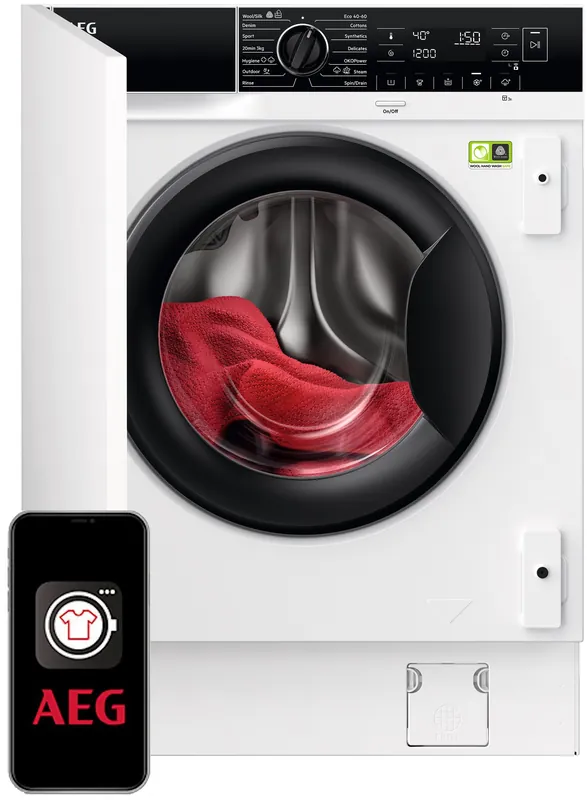 Pralka do zabudowy AEG PowerCare 8000 L8FBE48SCI 8 kg 1400obr Sterowanie smartfonem - Wysoka jakość