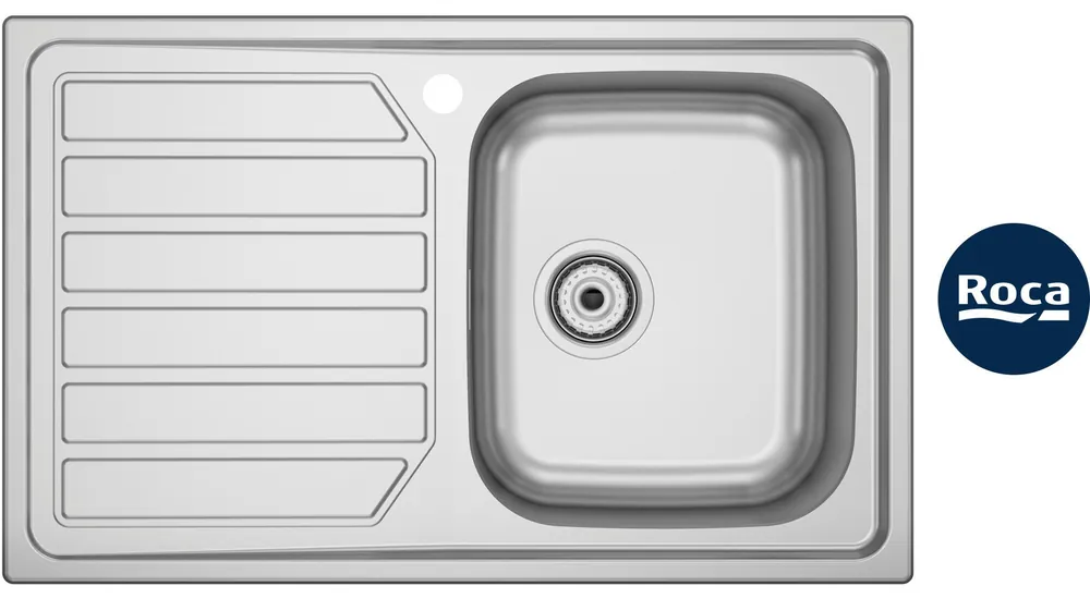 Zlewozmywak jednokomorowy z ociekaczem ROCA Glasgow 80 A874801C01 Stal nierdzewna 50x80 | Bezpośrednio od producenta
