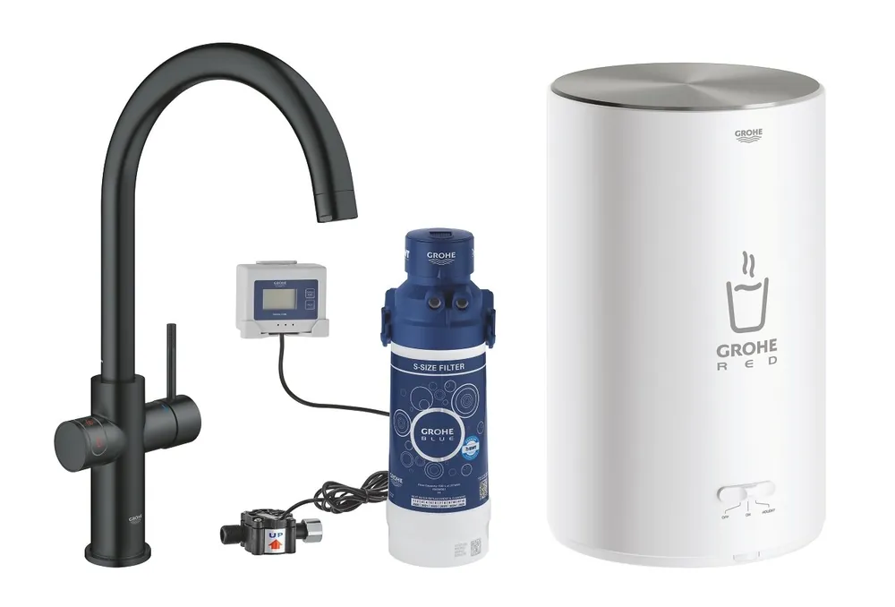Bardzo popularny produkt | Bateria GROHE Red Duo 30083KS1 z filtrem Aksamitna czerń