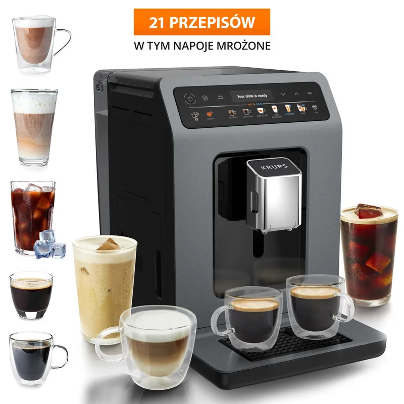 Ekspres KRUPS Evidence Hot & Cold EA898GF0 Kawa mrożona | Superoferta