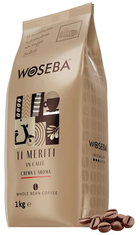 Kawa ziarnista WOSEBA Crema E Aroma 1 kg - Prosto z fabryki