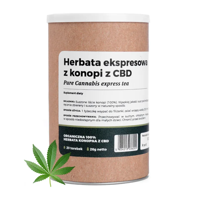 Herbata w saszetkach HEMPFARM Konopna z CBD (20 sztuk) | Wysoka jakość