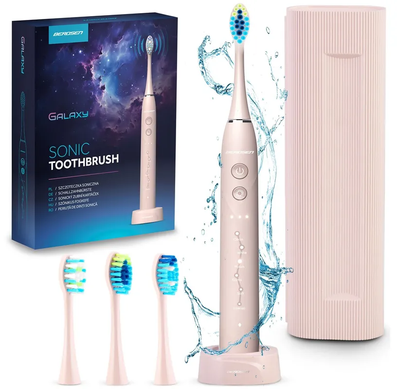 Hit sprzedażowy - Szczoteczka soniczna BERDSEN Galaxy Różowy