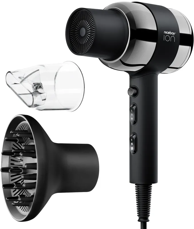 Suszarka NICEBOY Ion AirSonic Pro Czarny 2200W | Nowość w ofercie