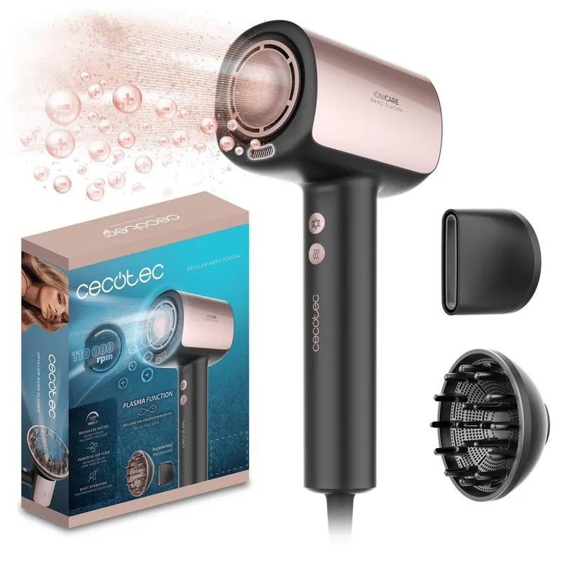 Suszarka CECOTEC DryGlam Nano Plasma Czarny 1600 W - Cena fabryczna