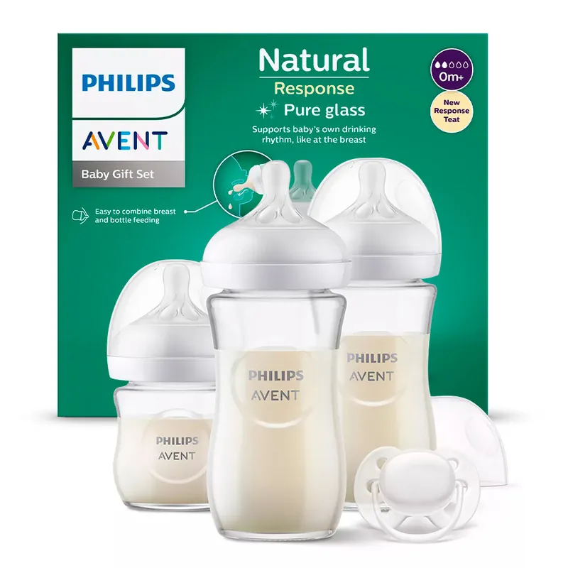 Zostało tylko kilka sztuk - Butelka PHILIPS AVENT Newborn Glass Gift SCD878/11 Responsywne (3 sztuki)