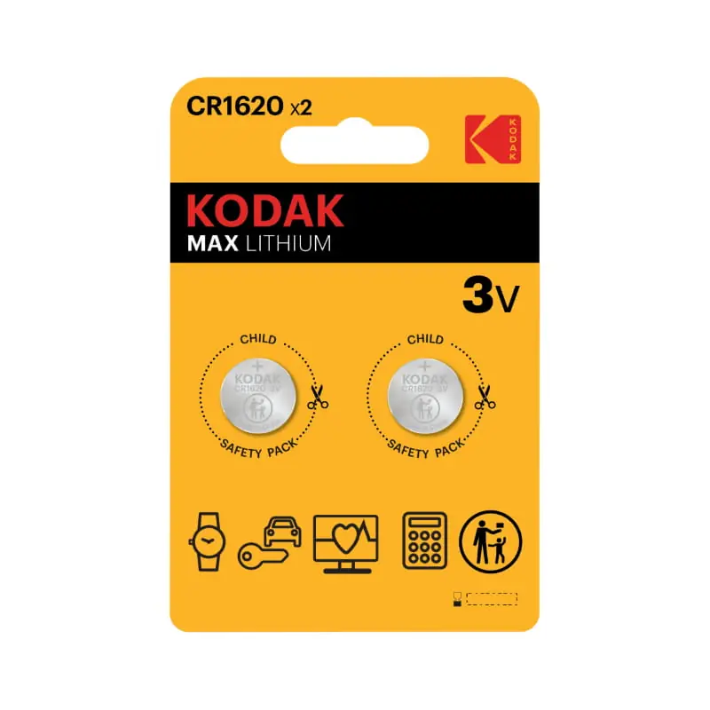 Zostało niewiele | Bateria guzikowa CR1620, 2 szt., blister, MAX LITHIUM, KODAK