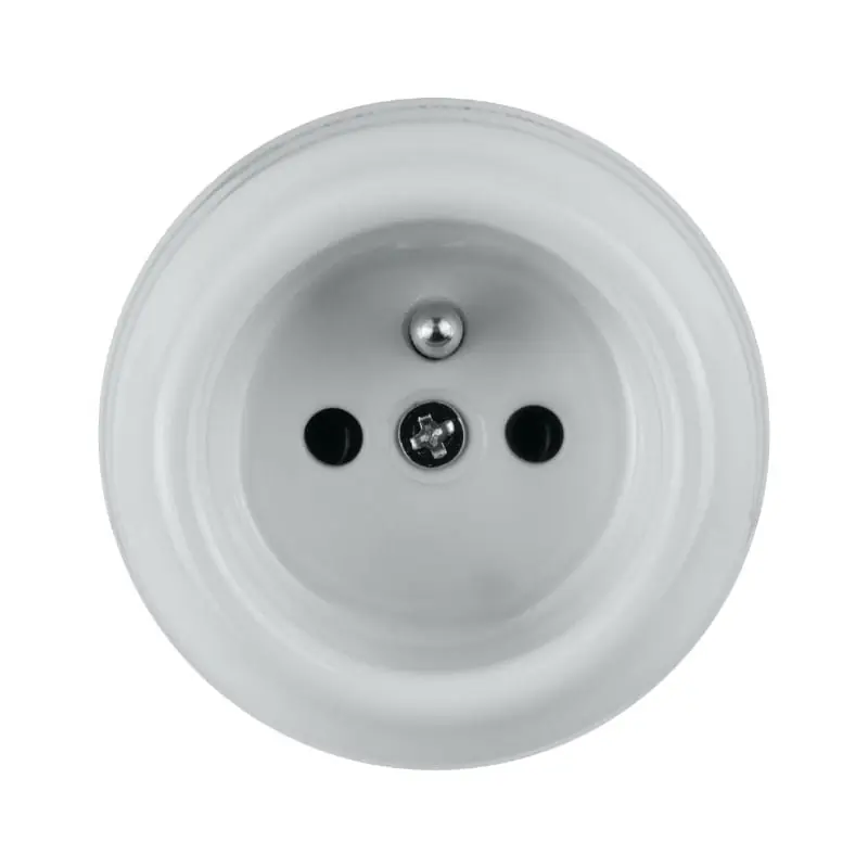 Gniazdo ceramiczne, natynkowe, VINTAGE, białe - Szybka wysyłka