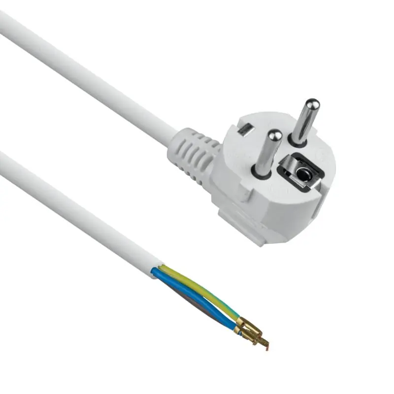 Na stanie - Przewód elektryczny z wtyczką kątową, biały, 1,5 m