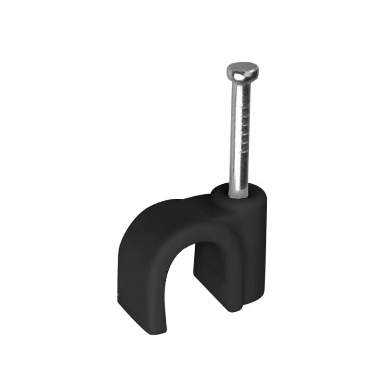 Uchwyt na kabel okrągły, fi 10 mm, czarny, 25 szt. | Premium