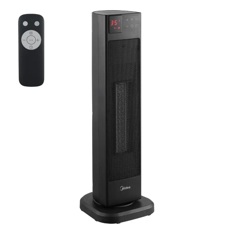 Nowość w sklepie | Termowentylator z pilotem, obrotowy, 2000 W, 58 cm, czarny, NTH20-22ER, Midea